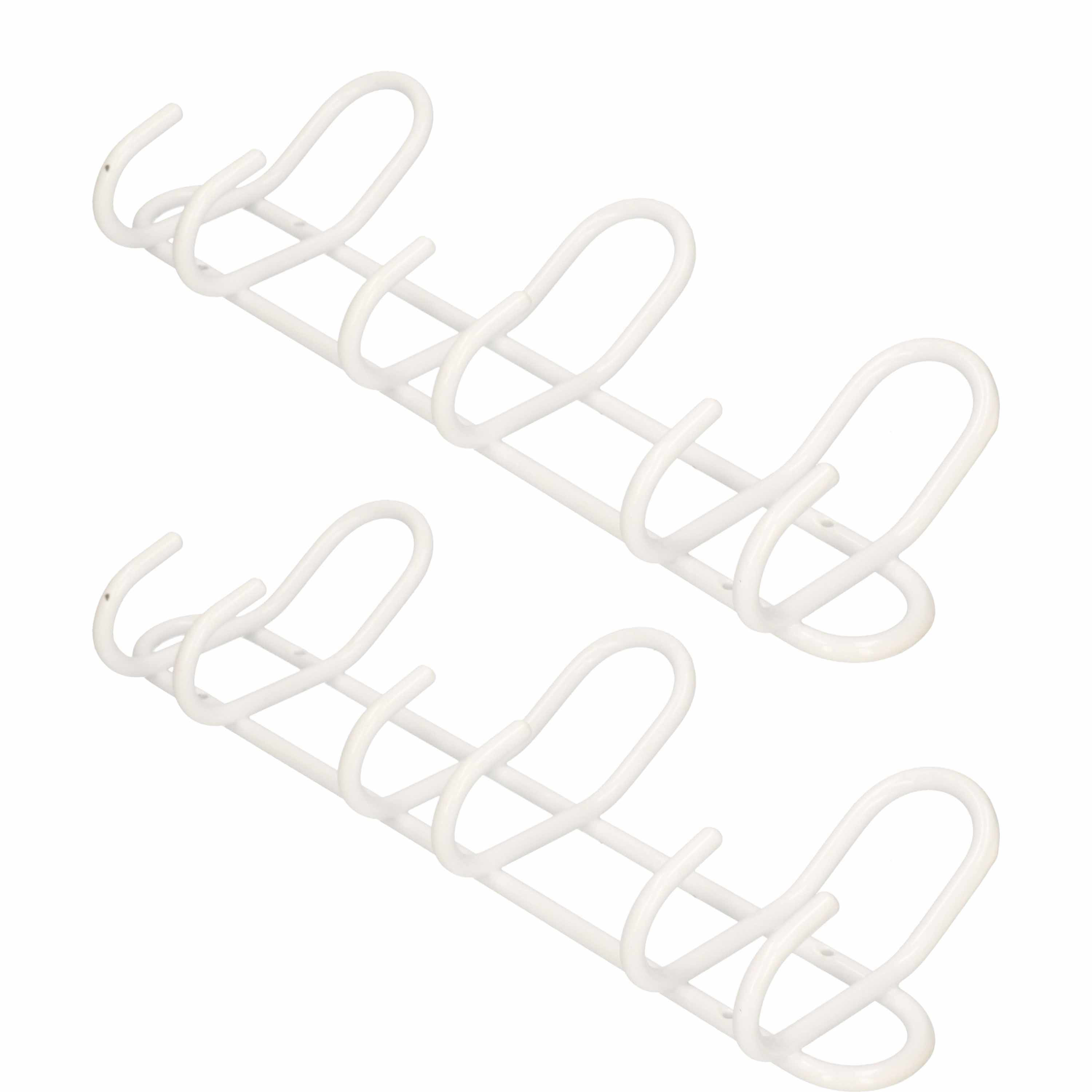 Merkloos 2x Luxe kapstokken / jashaken / wandstokken aluminium 3x dubbele haak 14,5 x cm -