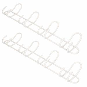 Merkloos 2x Luxe kapstokken / jashaken / wandstokken wit aluminium 4x dubbele haak 14,5 x 53 cm -