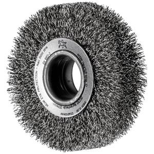 PFERD POS Rundbürste breit ungezopft RBU Ø80x20xvariable Bohrung Edelstahl-Draht-Ø0,25 Schleifboc