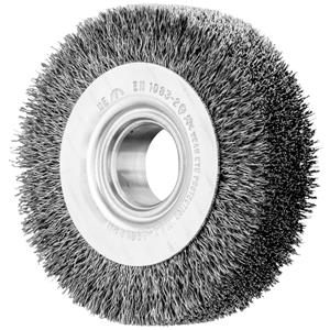 PFERD POS Rundbürste breit ungezopft RBU Ø80x20xvariable Bohrung Stahl-Draht-Ø0,15 Schleifbock 43