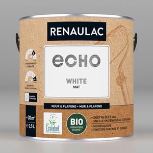 Renaulac Muur- En Plafondverf Echo Bio Wit Mat 2,5l