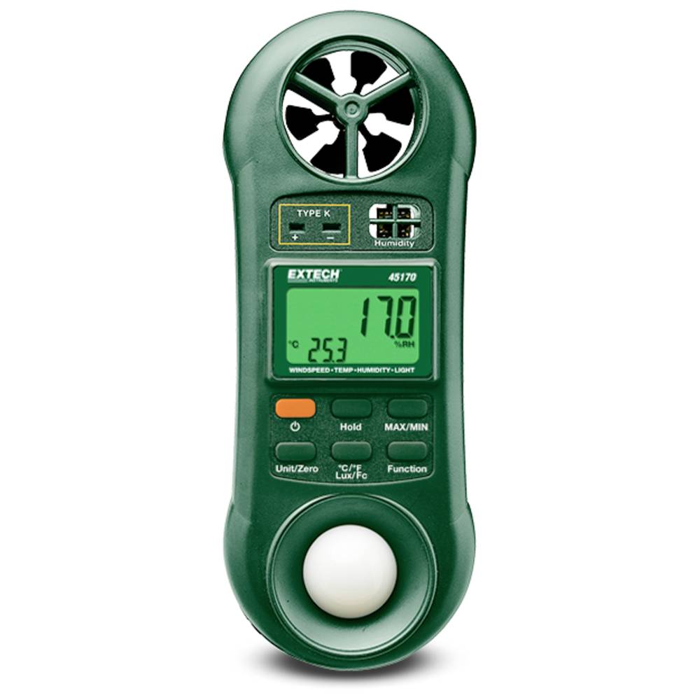 Extech 45170 Temperatuurmeter -100 - +1300 °C Sensortype K Multifunctionele 4-in-1 milieumeter