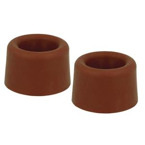 AMIG Deurstopper/deurbuffer - 2x - D23mm - inclusief schroeven - rubber - bruin -