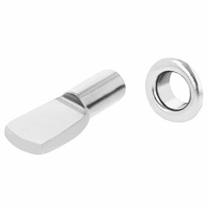 AMIG Kastplankdragers/steunen - 8x stuks - metaal - zilver - D5 x L20 mm -