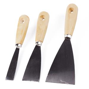 Benson Plamuurmessen set 3-delig - 30 mm - 50 mm - 80 mm - staal - hout -