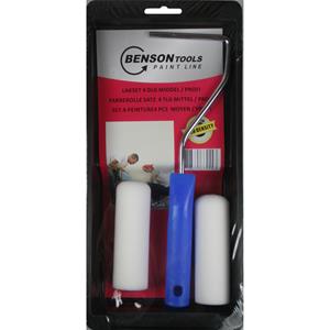 Benson Lakroller/schuimroller schilderset 10 cm met verfbak en beugel -