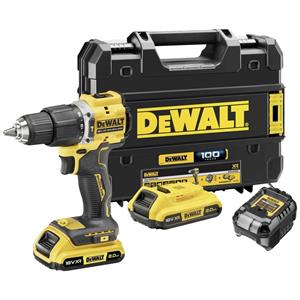 DEWALT DCD100YD2T-QW 2-Gang-Akku-Schlagbohrschrauber bürstenlos, inkl. 2. Akku, inkl. Ladegerät, i
