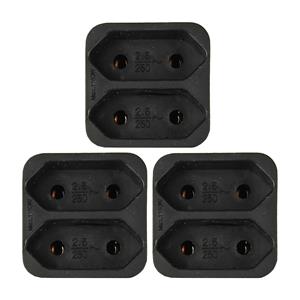 Benson Stopcontact splitter - 3x - duo - zwart - voor 2 platte stekkers - verdeelstekkers -