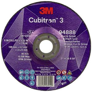 Cubitron 94888 ™ 3 Cut and Grind Afbraamschijf Diameter 150 mm Boordiameter 22.23 mm 10 stuk(s)