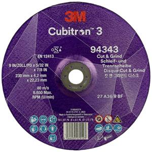 Cubitron 94343 ™ 3 Cut and Grind Afbraamschijf Diameter 230 mm Boordiameter 22.23 mm 10 stuk(s)