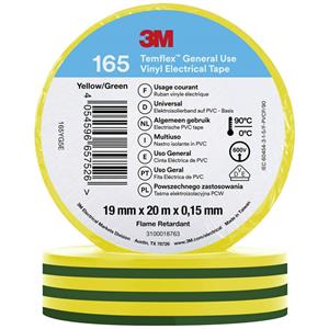 3M 165YG5E Isolierband Grün-Gelb (L x B) 20m x 19mm