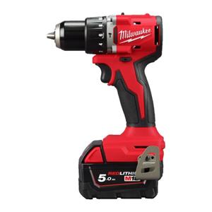Milwaukee M18 BLPDRC-502C 18V Li-Ion Accu Klopboor-/schroefmachine Set (2x 5.0Ah Accu) In Koffer