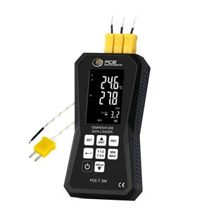 PCE Instruments Gartenthermometer PCE Instruments 4-Kanal-Thermometer mit Datenlogger PCE-T 394