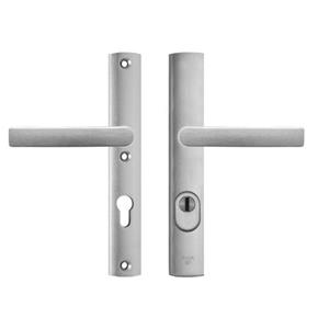 AXA Veiligheidsbeslag Curve Plus Smal Kruk Blok Pc72 Antikerntrek Aluminium Naturel