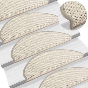 VidaXL Trapmatten zelfklevend 15 st sisal-look 65x21x4 cm beige