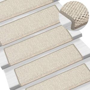 VidaXL Trapmatten zelfklevend 15 st sisal-look 65x21x4 cm beige