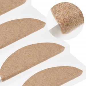 VidaXL Trapmatten zelfklevend 10 st 65x22,5x3,5 cm beige