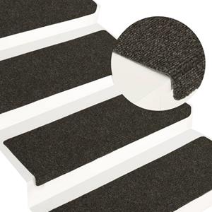 VidaXL Trapmatten 5 st 65x21x4 cm naaldvilt antracietkleurig
