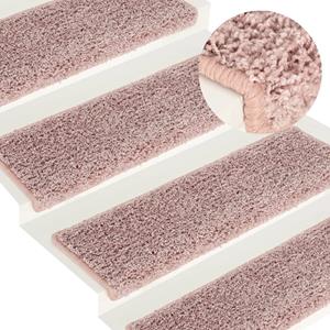 VidaXL Trapmatten 15 st 65x21x4 cm wit en roze