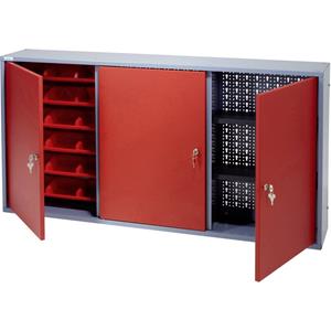 Küpper Hangkast 120 cm, 3 deuren, 18 zichtboxen rood  70192 (b x h x d) 120 x 60 x 19 cm