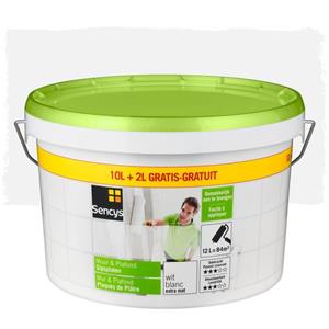 Sencys Verf Muur & Plafond Gipsplaten Extra Mat Wit 12l