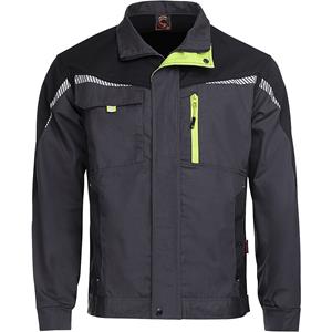4800-80-56 Prisma „All seas”-kraagjack 35% BW, 65% polyester, 270 g/m2, versterkte onderdelen: 600D Oxford, grijs, grootte 56 Maat: 56 Grijs, Zwart
