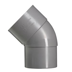 Martens Bocht Met 1x Lijmmof - Hwa - Pvc - Grijs - Verjongd - Ø100mm - 45°