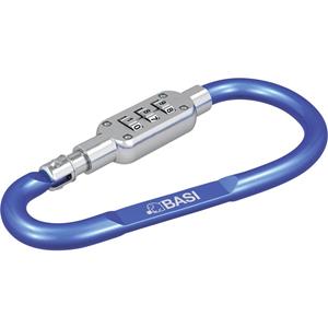 Basi 0006-0104-1300  - karabijnhaak - aluminium geëloxeerd - 3-cijferige cijfercombinatie - blauw - 0006-0104-1300 (Ø x l) 6 mm x 95 mm