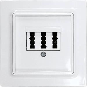Eltako 30055839 TAE-contactdoos Afdekking 3-voudig Polar-wit, Zuiver wit (RAL 9010)