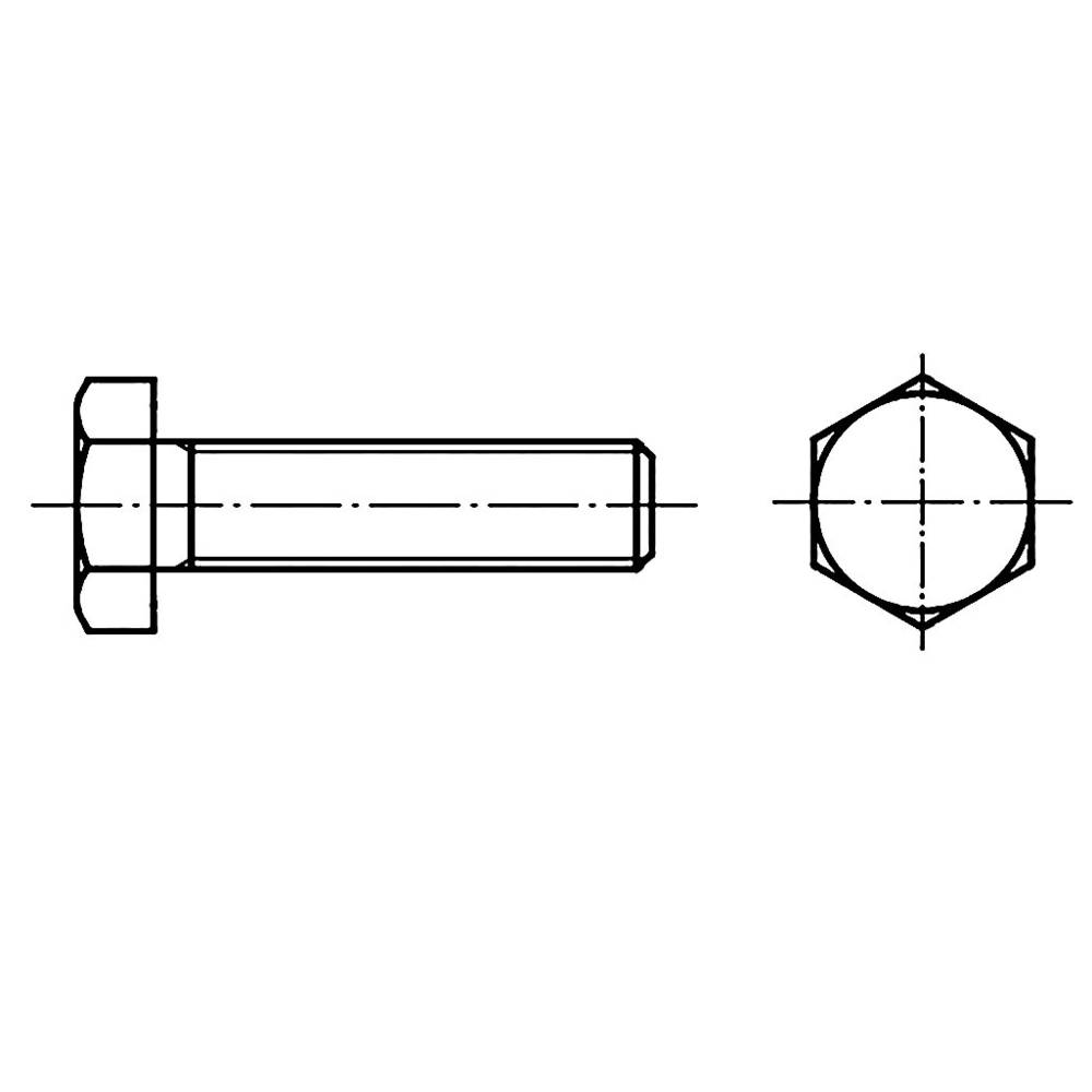 TOOLCRAFT TO-9976854 Zeskantbout M20 260 mm Buitenzeskant DIN 933 Staal 10 stuk(s)