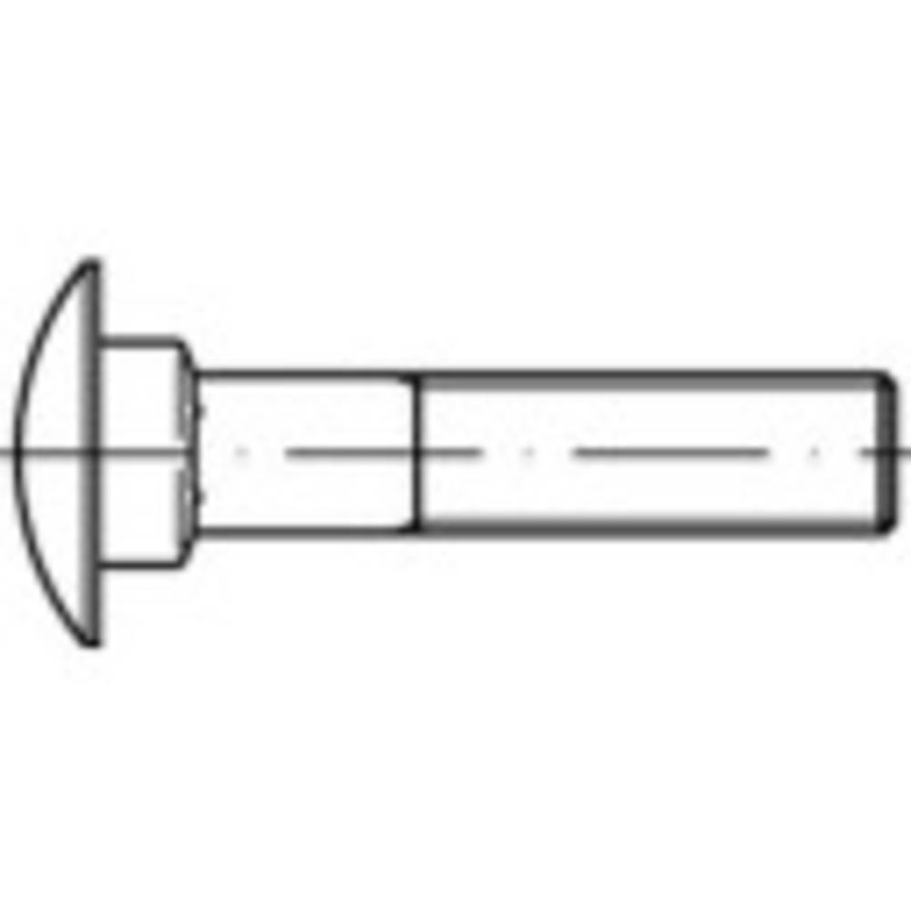 TOOLCRAFT TO-9985824 Platbolschroef M16 130 mm Vierkant DIN 603 RVS A2 10 stuk(s)
