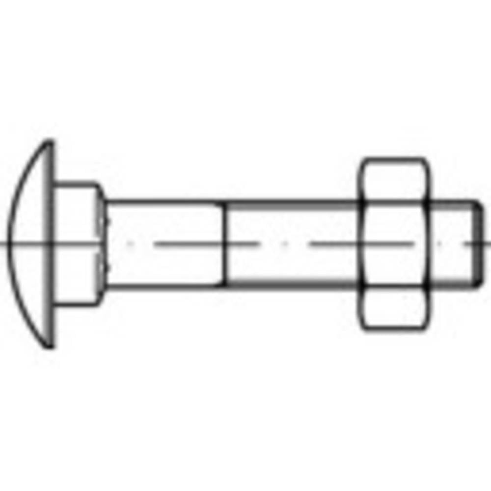 TOOLCRAFT TO-9974973 Platbolschroef M20 180 mm Buitenzeskant DIN 603 Staal 10 stuk(s)