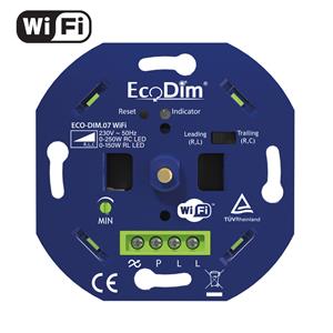 LED EcoDim Inbouwdimmer Wifi - Universeel - 250 Watt - Druk/Draai