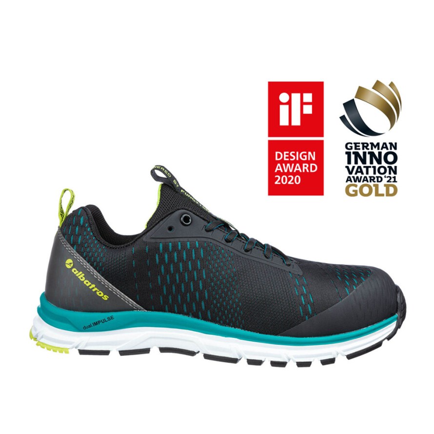 Albatros werkschoenen AER55 Impulse zwart/blauw laag S1P ESD maat 43