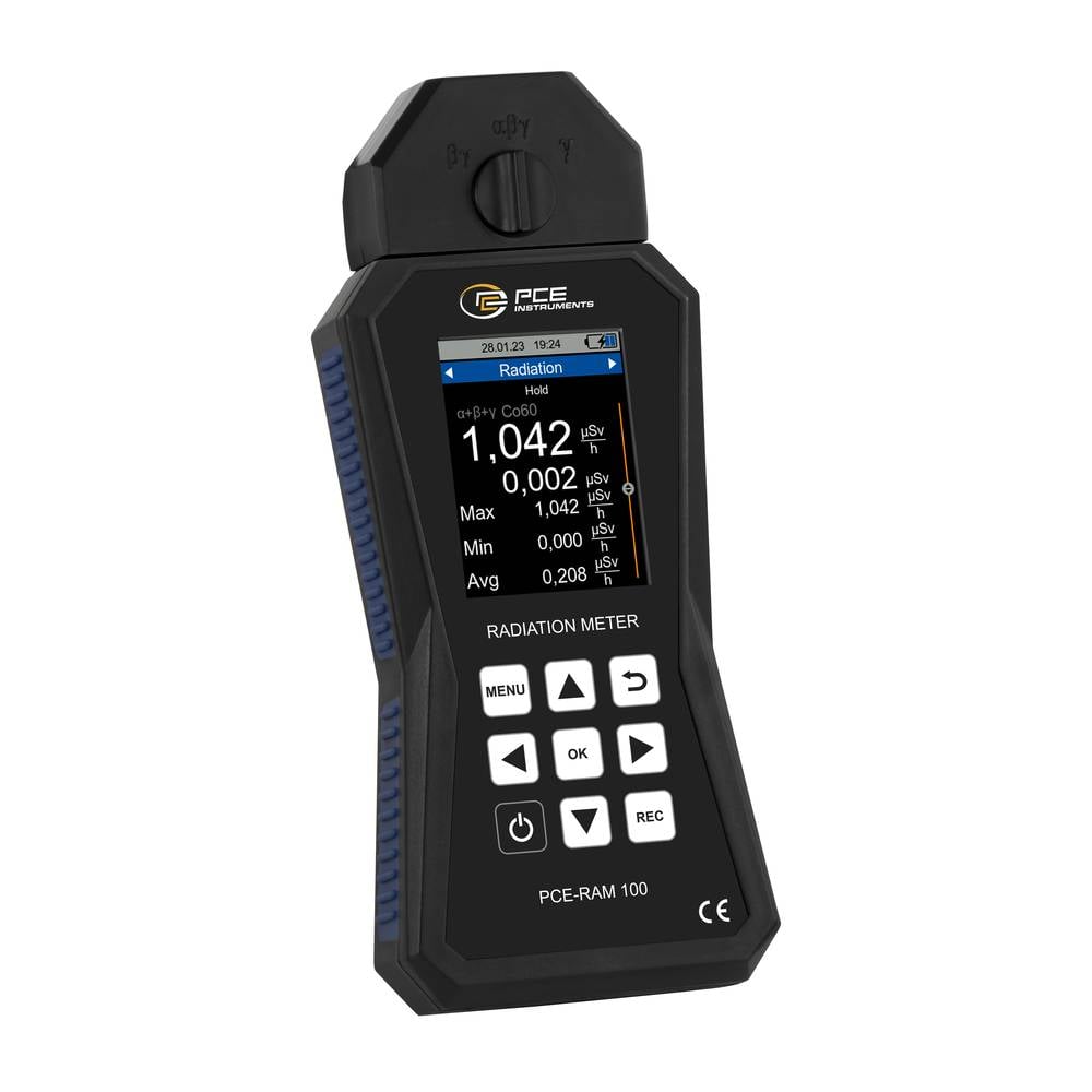 PCE-RAM 100 Geigerteller Straling: Gamma, Alfa, Bèta Akoestisch signaal, Optisch signaal, Incl. dosimeter