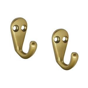 Merkloos Luxe kapstokhaken / jashaken - 3x - goudkleurig - hoogwaardig aluminium - 3,3 x 4,1 cm -