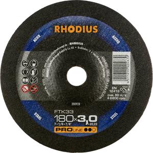 Rhodius 200928 Doorslijpschijf gebogen 180 mm 1 stuk(s) Staal