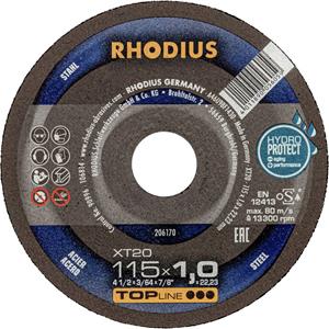 Rhodius 206170 Doorslijpschijf recht 115 mm 1 stuk(s) Staal