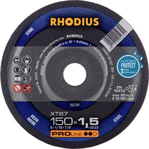 Rhodius 205709 Doorslijpschijf recht 150 mm 1 stuk(s) Staal