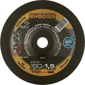 Rhodius 206262 Doorslijpschijf gebogen 180 mm 1 stuk(s) RVS, Staal