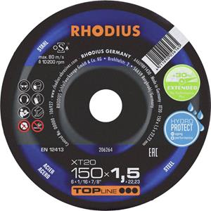 Rhodius 206264 Doorslijpschijf recht 150 mm 1 stuk(s) Staal