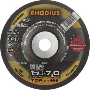 Rhodius 210657  Afbraamschijf Diameter 150 mm Boordiameter 22.23 mm RVS, Staal, Gegoten 1 stuk(s)