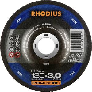 Rhodius 200891 Doorslijpschijf gebogen 125 mm 1 stuk(s) Staal