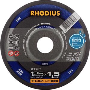 Rhodius 206173 Doorslijpschijf recht 125 mm 1 stuk(s) Staal