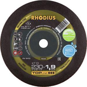 Rhodius 206260 Doorslijpschijf recht 230 mm 1 stuk(s) RVS, Staal