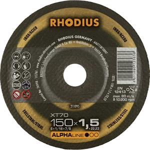 Rhodius 211095 Doorslijpschijf recht 150 mm 1 stuk(s) RVS, Staal