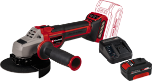Einhell TP-AG 18/125 CE Q Li Solo +  18 V/4.0 Ah Starter Kit - Power X-Change