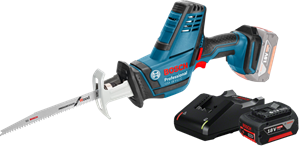 Bosch Professional GSA 18V-LI C +  18V 4,0 Ah GBA Accu en snellader