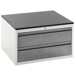 RAU Ladekast met telescopische geleiders, hoogte 460 mm, laden 2 x 180 mm, lichtgrijs / antraciet, breedte 770 mm
