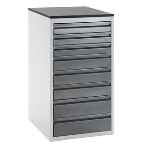 RAU Ladekast met telescopische geleiders, hoogte 1030 mm, laden 3 x 90, 3 x 120, 2 x 150 mm, lichtgrijs / antraciet-metallic, breedte 580 mm